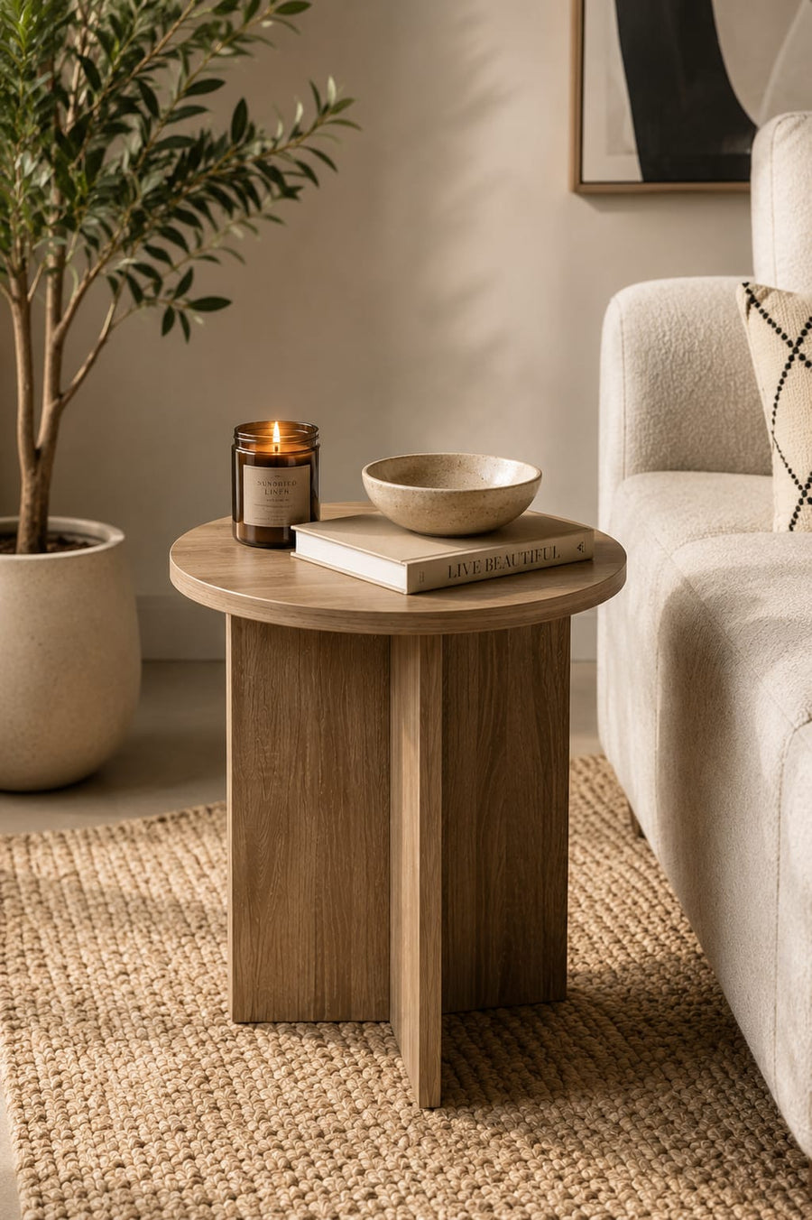 Vora Side Table – طاولة جانبية مودرن دائريه