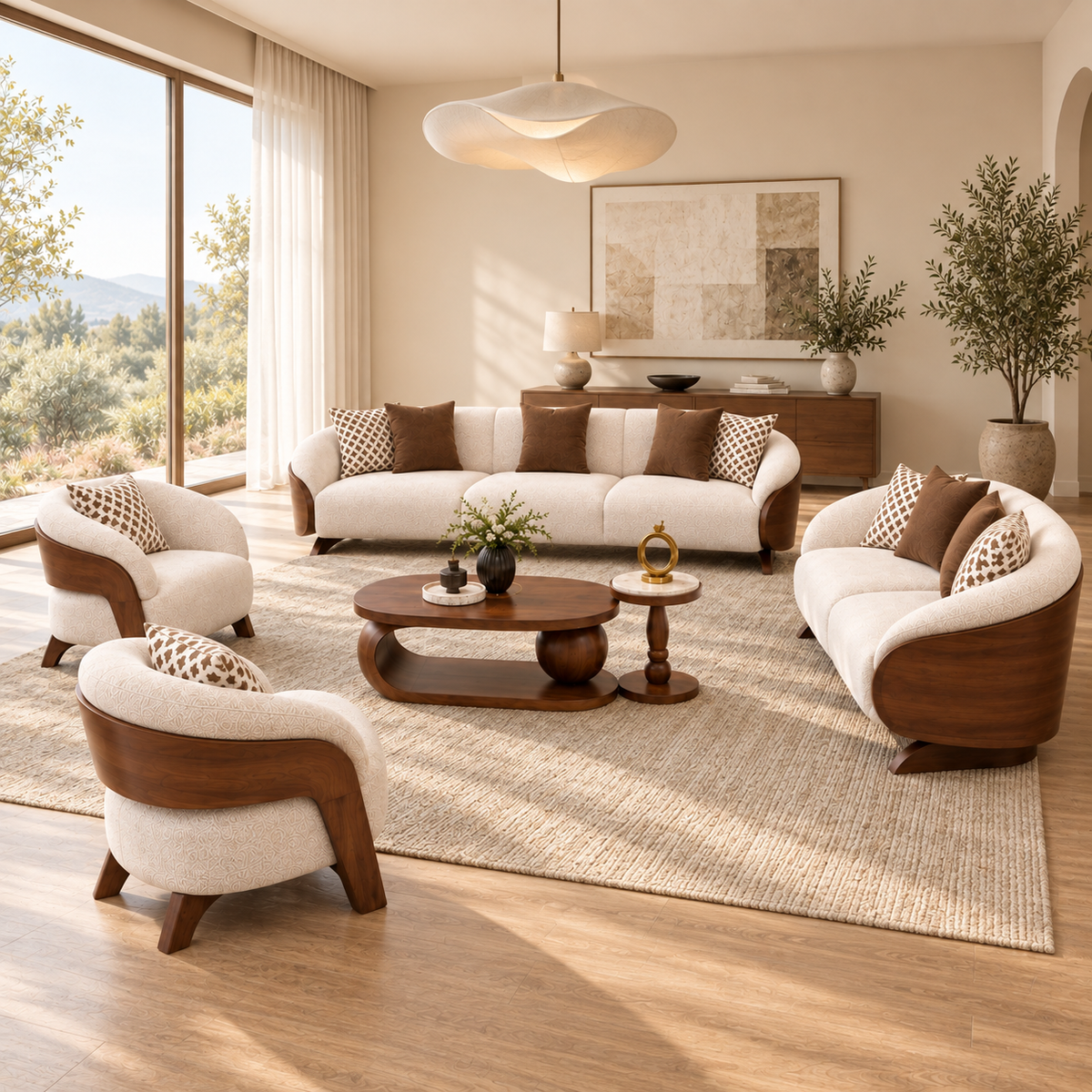 SEENA Living Set – طقم سيينا مودرن خشب زان